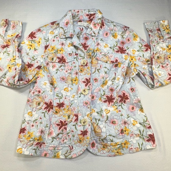 Coldwater Creek Women Floral Blazer Jacket Size 12 Whimsical Spring Colorful - Picture 5 of 9